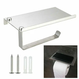 Tissue Holder Stand Toilet RollPaper Dispenser Wall Mounted Bathroom Silver Rack - Foto 1 di 7