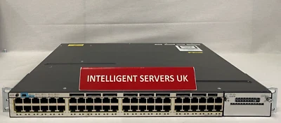 Cisco Catalyst WS-C3750X-48U-S 48 10/100/1000 Ethernet UPOE ports IP Base Switch - Image 1 of 2