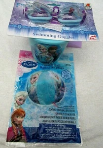 Frozen Elsa+ Anna 20" Large Inflatable Beach Ball,Goggles,&6" Bucket&Shovel-New - Picture 1 of 2