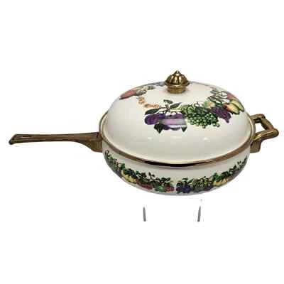 Tabletops Unlimited Kensington Garden Porcelain Enamel Double Handle Covered Pam - Imagem 1 de 4