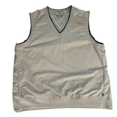 LL Bean Beige Tan Vest Sleeveless V-neck Windbreaker Golf Mens XL Tall - Image 1 of 4