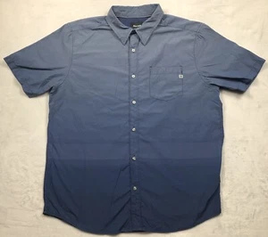 Marmot Mens Size XL Short Sleeve Button Up Hiking Hot Weather Shirt Blue - Picture 1 of 8
