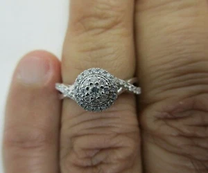 10K White Gold Diamond Cocktail Ring Diamond=.90 Carat D-VS2 Value=$3,950 - Picture 1 of 11