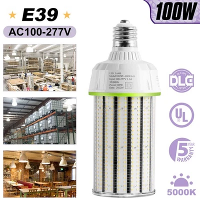 100W LED Corn Bulb Light E39 Base High Bay Warehouse Street Parking Lot Lighting - Image 1 of 4