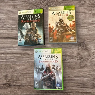 Assassin’s Creed Xbox 360, Lot of 3 • II, Brotherhood, Revelations • Untested - Image 1 of 4