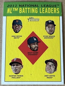 JOEY VOTTO 2012 TOPPS HERITAGE '11 BATTING LEADERS  Card #1 NM-MT Condition - Picture 1 of 2