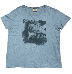 Hugo Boss Etiqueta Naranja Talla XL Camisa Para Hombre Gris Gráfico Algodón Camiseta Clásica - Imagen 1 de 8