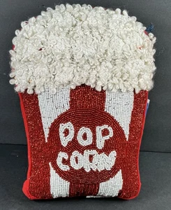 Pop Art Beaded Popcorn Throw Pillow Textured Yarn Top Novelty Decor - Picture 1 of 15