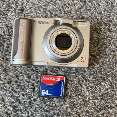 Canon PowerShot A20 Digital Camera- Not Tested- 64 MB Memory Card - Image 1 of 4