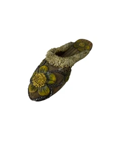 Miniature Decorative Resin Shoe Figurine Flower Design Collectible Decor - Picture 1 of 11