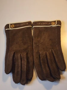 Burberry Gloves Leather Brown Women's  - Afbeelding 1 van 7