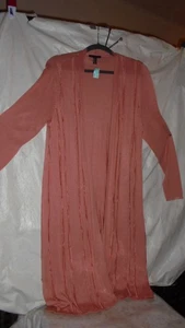 CARDIGAN H by HALSTON, PESCA, LUNGO, APERTO. TG MED. ESPOSITORE BUSTO 40" X 40" - Foto 1 di 4