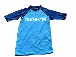 Hurley One & Only Short Sleeve Rash Guard - Beta Blue - Medium Juniors - Picture 1 of 4