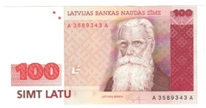 Latvia 100 Latu 1992 aUNC/UNC - Picture 1 of 2