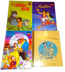 DISNEY BEAUTY AND THE BEAST JUNGLE BOOK ALADDIN 101 DALMATIONS BOOKS - Picture 1 of 6