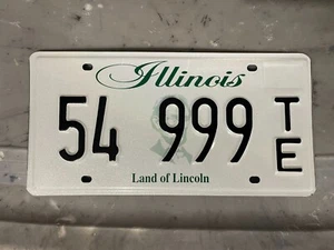 ILLINOIS TRIPLE 9 LICENSE PLATE NUMBER REPEATING 54 999 TE - Picture 1 of 1