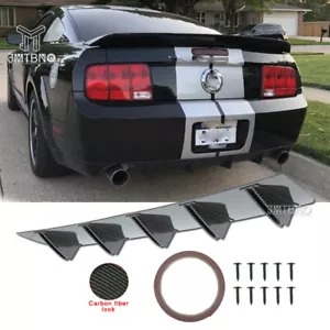 For Ford Mustang GT V8 V6 Rear Diffuser Bumper Fins Spoiler Lips Carbon Fiber US - Bild 1 von 17