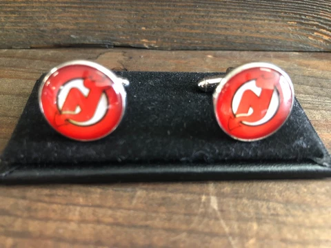 New CUFFLINKS for dress shirt - NEW JERSEY DEVILS Hockey Theme Cuff Links Cover