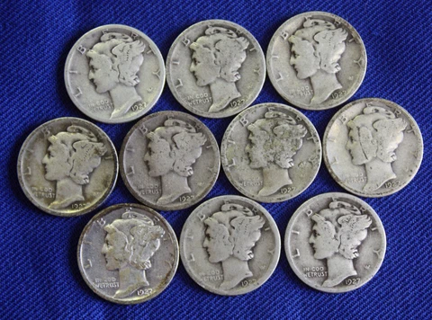 1927-d Mercury Head Dime Average Grade of Coin You Will Receive Is Photographed Cover