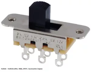 Genuine Switchcraft Slide Switch DPDT 2 Way for Jazzmaster Jaguar style Guitar - Picture 1 of 4
