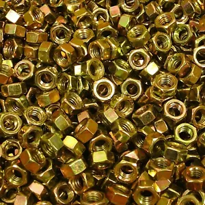 (1.000) 5/16"-18 Grado 8 Acabado Tuerca Hexagonal Amarillo Enchapado en Zinc Hilo Grueso - Imagen 1 de 7
