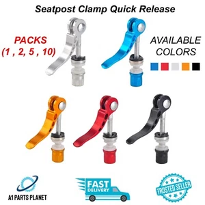 M6 Quick release seat post clamp skewer bolt clip bicycle bike cycle scooter UK - Picture 1 of 32