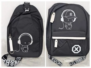 Zaino e Borsa a tracolla Combo Anime Inspired Glow in Dark Bambino con Cuffie Musica - Foto 1 di 5