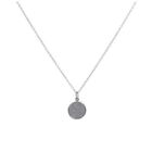 Sterling Silver Frosted Round Disc Pendant Necklace