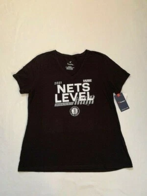NWT Fanatics NBA Playoffs Brooklyn Nets 2021 Women's Black T-shirt Top Tee XL  - Image 1 of 4