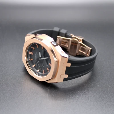 CasiOak "BLACK & ROSÉ"  - Casio G-SHOCK GA2100 Mod - Herrenuhr 44mm Edelstahl - Bild 1 von 4