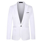 Men Smart Formal Work Blazer Jacket Business One Button Slim Fit Suit Coat Tops