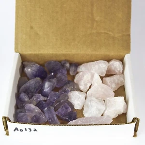 1 lb Rough Crystal Collection Amethyst & Rose Quartz Chunks - Picture 1 of 4