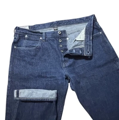 Pantalones de mezclilla Wallace & Barnes para hombre 34x33 ribete japonés ajustados botones mosca EE. UU. Foto 1 de 4