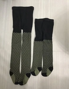 Zubii Designer Collection Girls Cotton Tights Green Lot of Two size 0 and size 6 - Picture 1 of 2