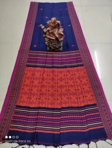 Assam Handwoven Khadi Cotton Saree Pure Mercerized Cotton Saree, Blouse Piece - Picture 1 of 8