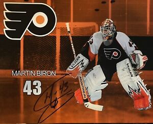 Martin BIRON Signed 8x10 Photo! Philadelphia Flyers GOALIE! #43 W/COA