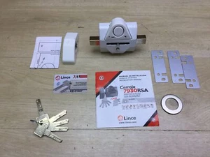 Lince Cerradura Antichoque Seguridad con Alarma, Acero Aleado, Blanco, I31755 - Imagen 1 de 11