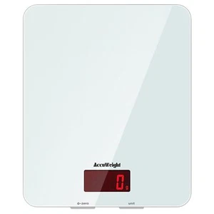 ACCUWEIGHT 201 Digital Kitchen Scales Food Scale with Tempered Glass White - Picture 1 of 7