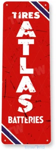 Atlas Tires Batteries Garage Auto Shop Rustic Metal Decor Tin Sign B751 - Picture 1 of 2