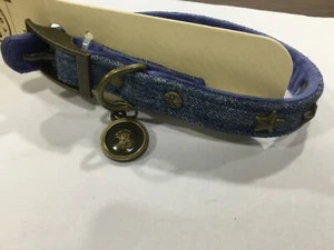 Dog collar, Bond & Co, Denim with star accents nwt buckle dog collar xxs 8-10" - Picture 1 of 3