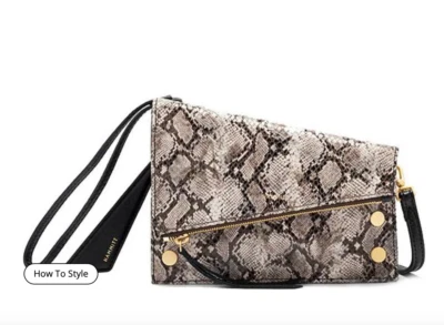 Bolso Bandolera Hammitt Curtis Nuevo con Etiquetas Estampado de Serpiente en Contraste Foto 1 de 4