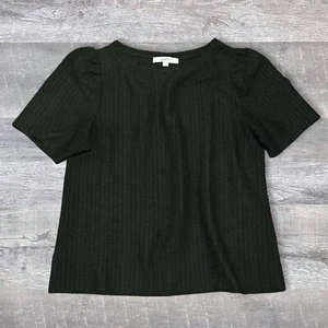 LOFT Puffärmel Struktur Top Damen L dunkelgrün Basic Rundhals feminin - Bild 1 von 8