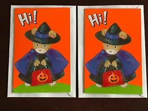 2 Vintage American Greetings Halloween Grußkarten "Hallo! Happy Halloween!" Teddy - Bild 1 von 5