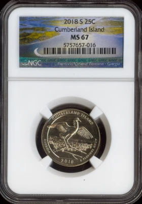 2018-S Cumberland Island Quarter NGC MS67 Quality - Image 1 of 2