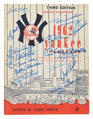 1962 New York Yankees Team Signed Yearbook Mickey Mantle 17 Sigs JSA COA - Image 1 of 3