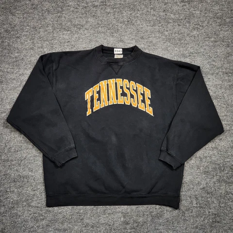 TENNESSEE VOLUNTEERS Sweatshirt Men's XL Black TCX Apparel Crew Cotton/Polyester Cover
