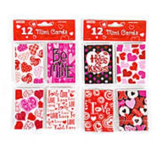 TWELVE (12) VALENTINES DAY MINI CARDS WITH ENVELOPES LOVE BRAND NEW NIB - Image 1 of 1