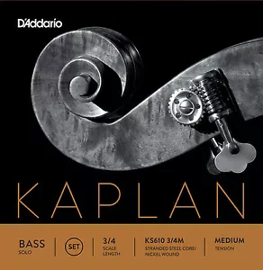 D'Addario Kaplan Solo Double Bass String Set, 3/4 Scale, Medium Tension - Picture 1 of 1