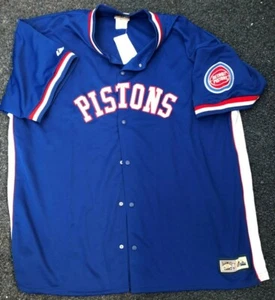 DETROIT PISTONS 1980'S NBA HARDWOOD CLASSICS REPLICA BASKETBALL WARMUP JERSEY - Picture 1 of 2
