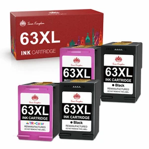 63 XL Black Color Ink Cartridge for HP OfficeJet 3830 4650 4652 5222 5258 5255 - Picture 1 of 12